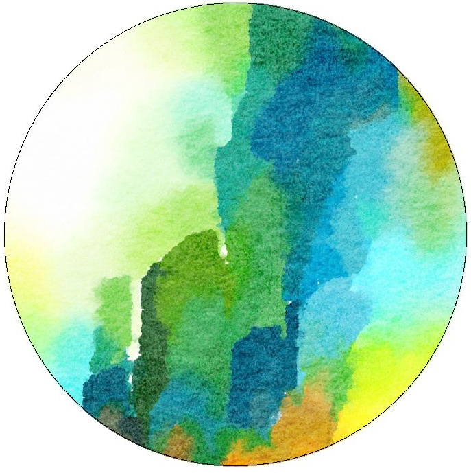 Abstract Watercolor Pinback Buttons and Stickers