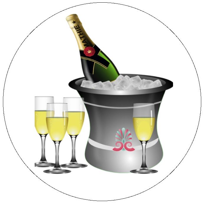 Champagne Pinback Buttons and Stickers