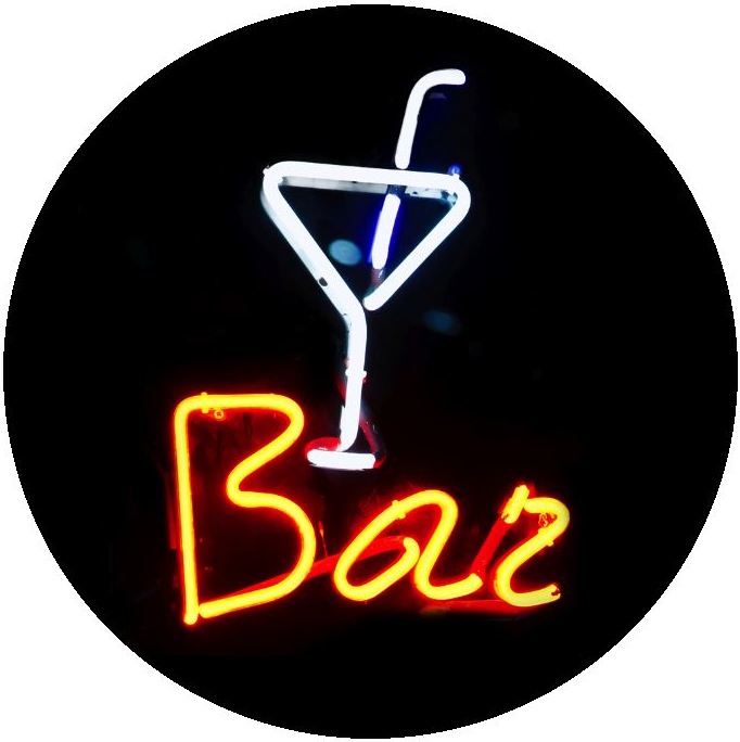 Neon Bar Sign Pinback Buttons and Stickers