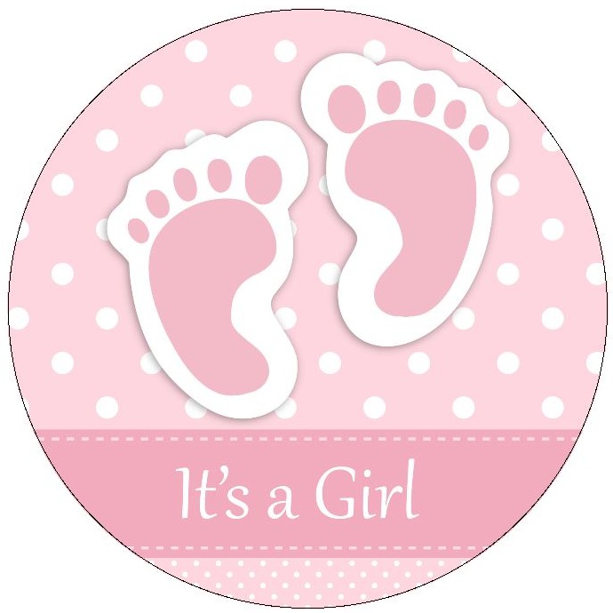 It's A Girl Pinback Buttons and Stickers