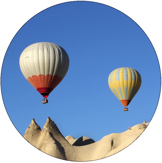 Hot-Air Balloon Pinback Buttons and Stickers