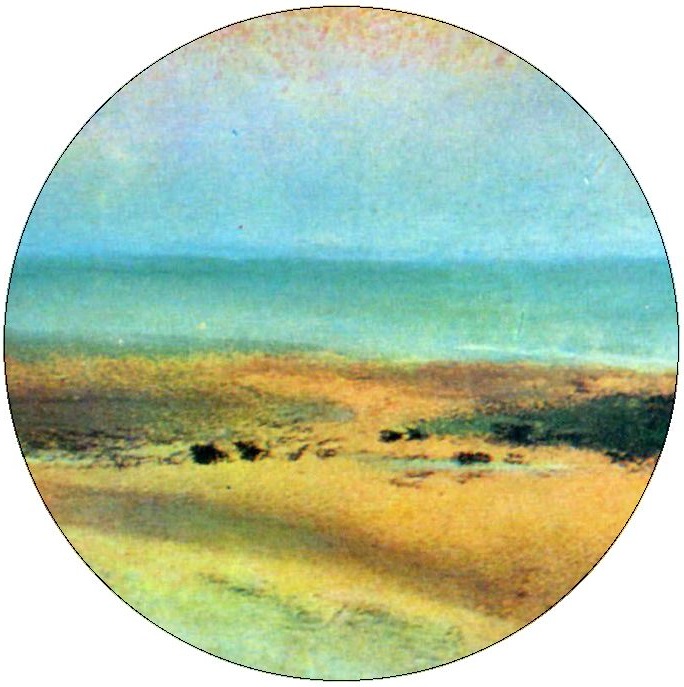 Edgar Degas Beach Pinback Button and Sticker