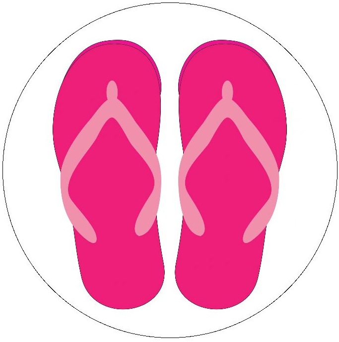 Beach Flipflops Pinback Button and Sticker