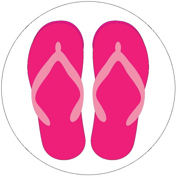 Beach Flipflops Pinback Button and Sticker