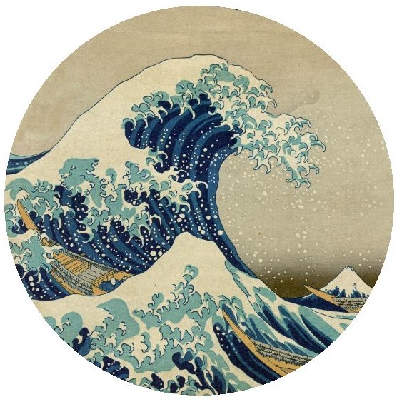 Ocean Wave Pinback Buttons and Stickers