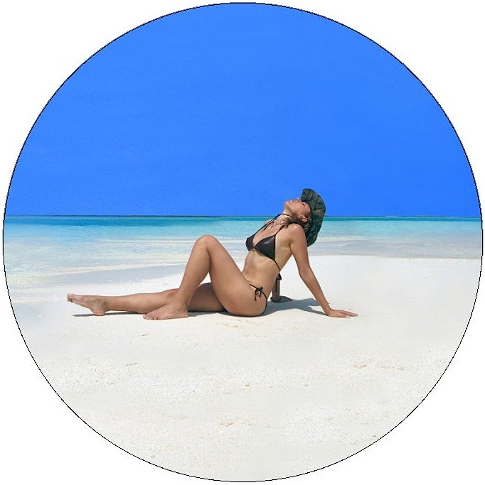 Bikini Pinback Buttons and Stickers