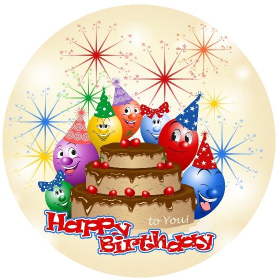 Birthday Cake Pinback Buttons and Stickers