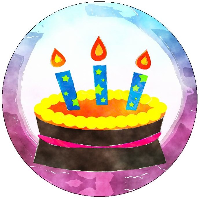 Birthday Cake Pinback Buttons and Stickers