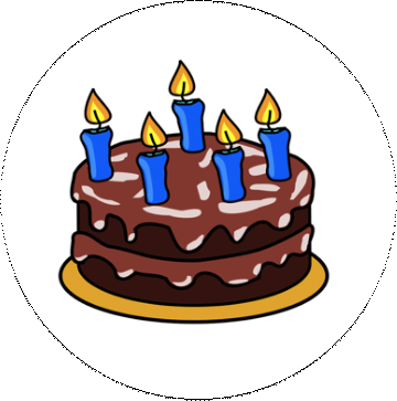 Birthday Cake Pinback Buttons and Stickers