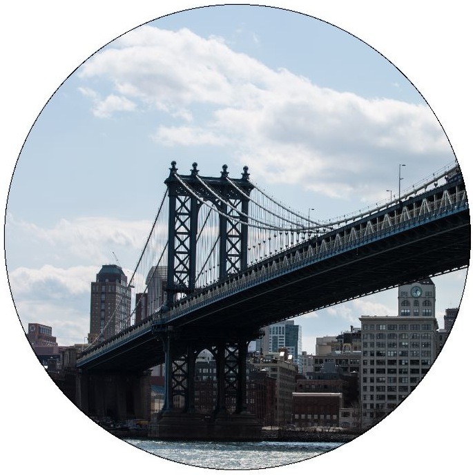 Manhattan Bridge Pinback Buttons and Stickers