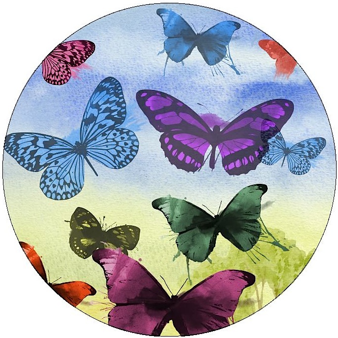 Butterfly Pinback Buttons and Stickers