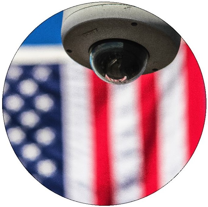 Surveillance Camera Pinback Buttons and Stickers