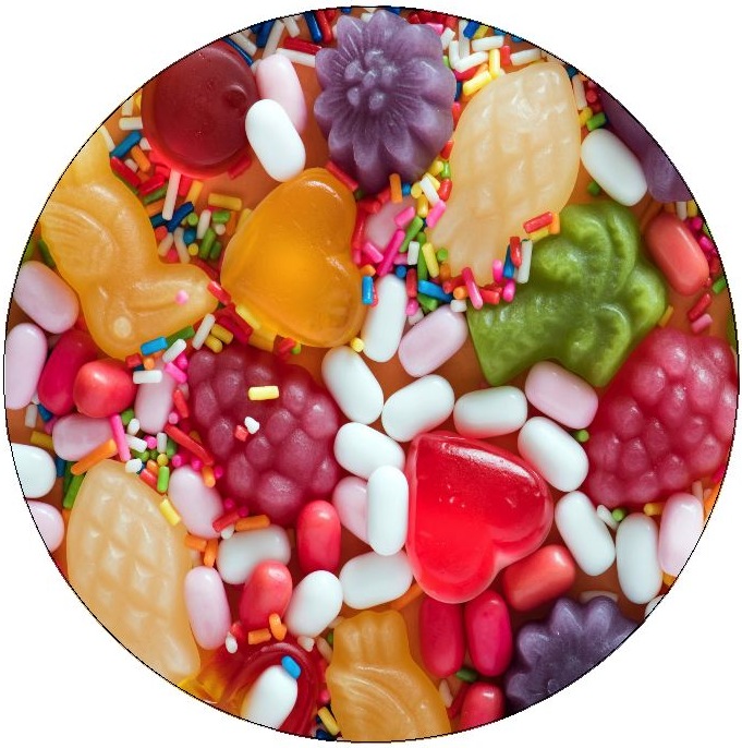 Candy Pinback Buttons and Stickers