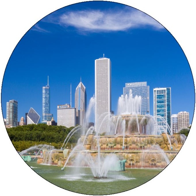 Chicago Buckingham Fountain Pinback Buttons and Stickers