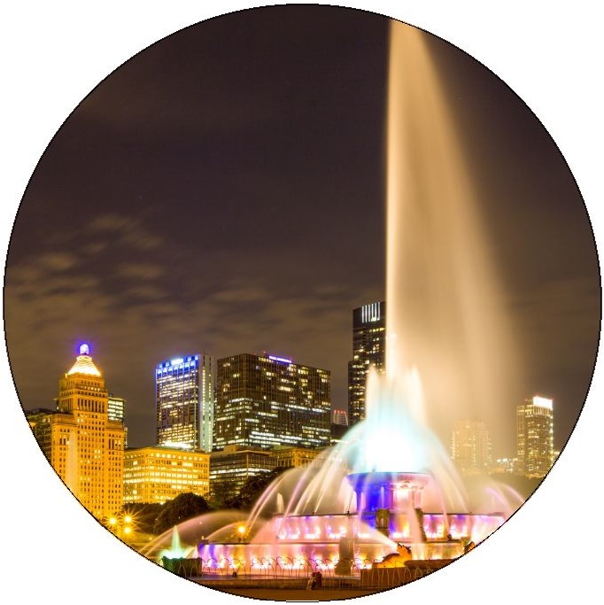 Chicago Buckingham Fountain Pinback Buttons and Stickers