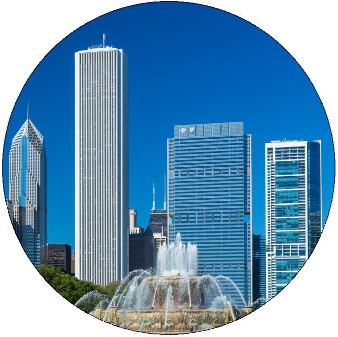 Chicago Buckingham Fountain Pinback Buttons and Stickers