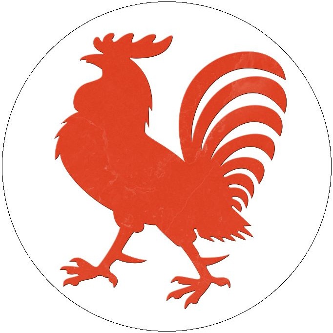 Rooster Pinback Buttons and Stickers