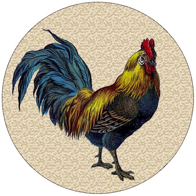 Rooster Pinback Buttons and Stickers