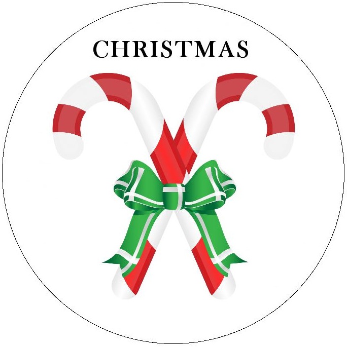 Christmas Candycane Pinback Buttons and Stickers