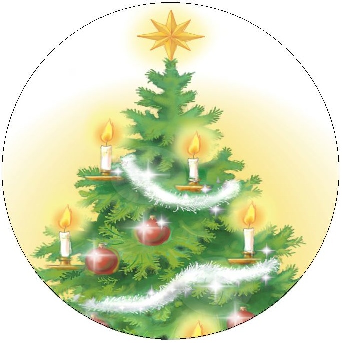 Christmas Tree Pinback Buttons and Stickers