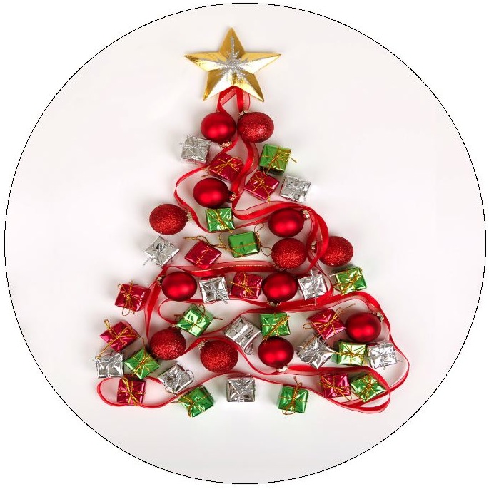 Christmas Tree Pinback Buttons and Stickers