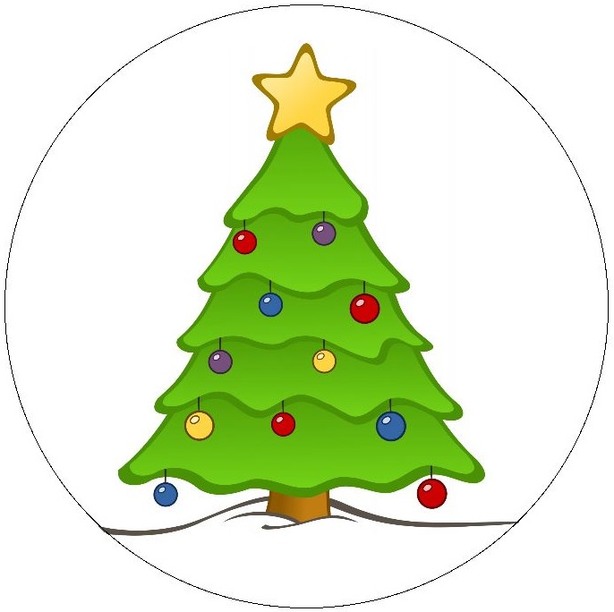 Christmas Tree Pinback Buttons and Stickers