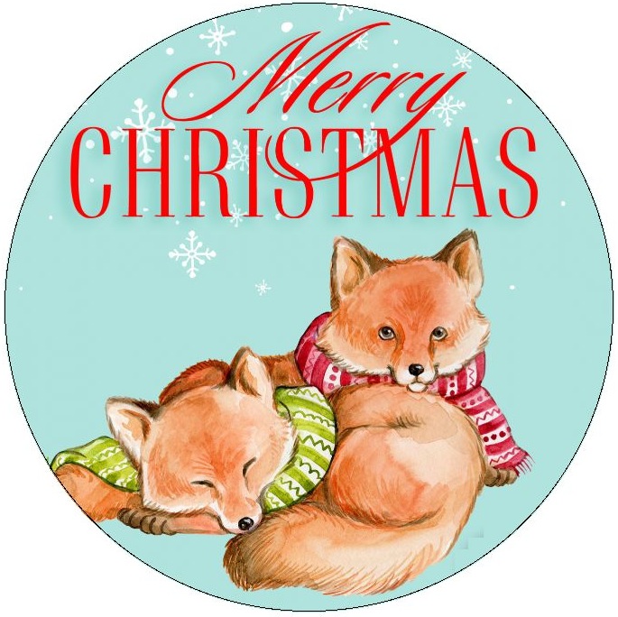 Christmas Animals Pinback Buttons and Stickers