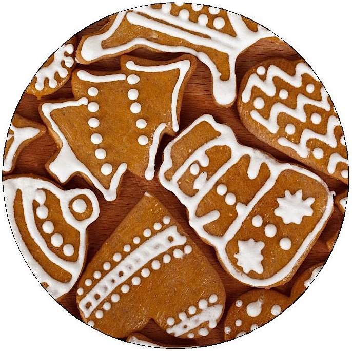 Gingerbread Christmas Cookies Pinback Buttons and Stickers
