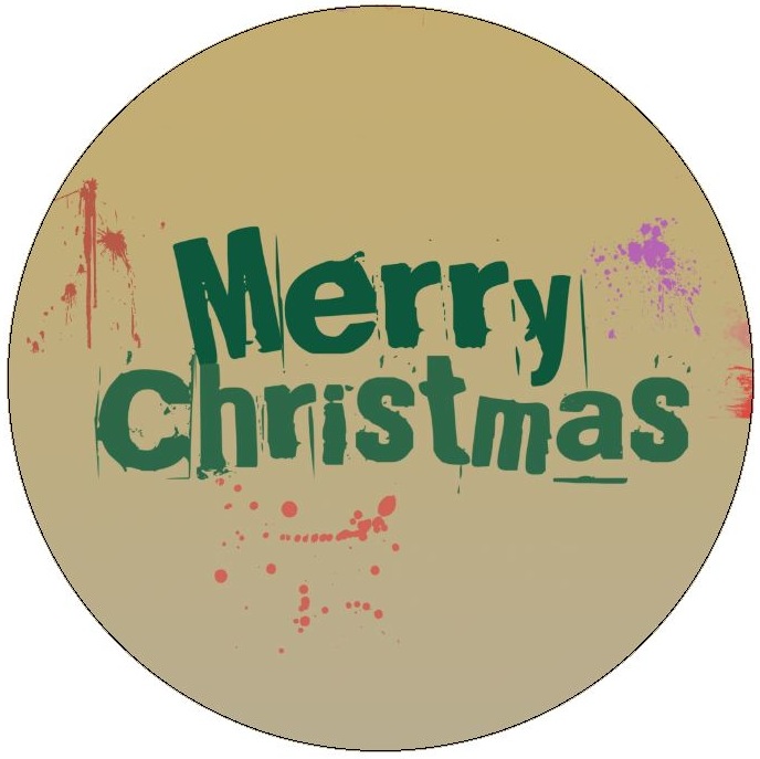 Merry Christmas Paint Splatter Pinback Buttons and Stickers
