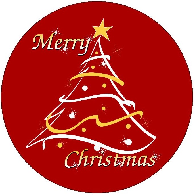 Christmas Tree Pinback Buttons and Stickers