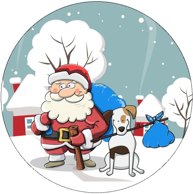 Santa Clause Christmas Pinback Buttons and Stickers