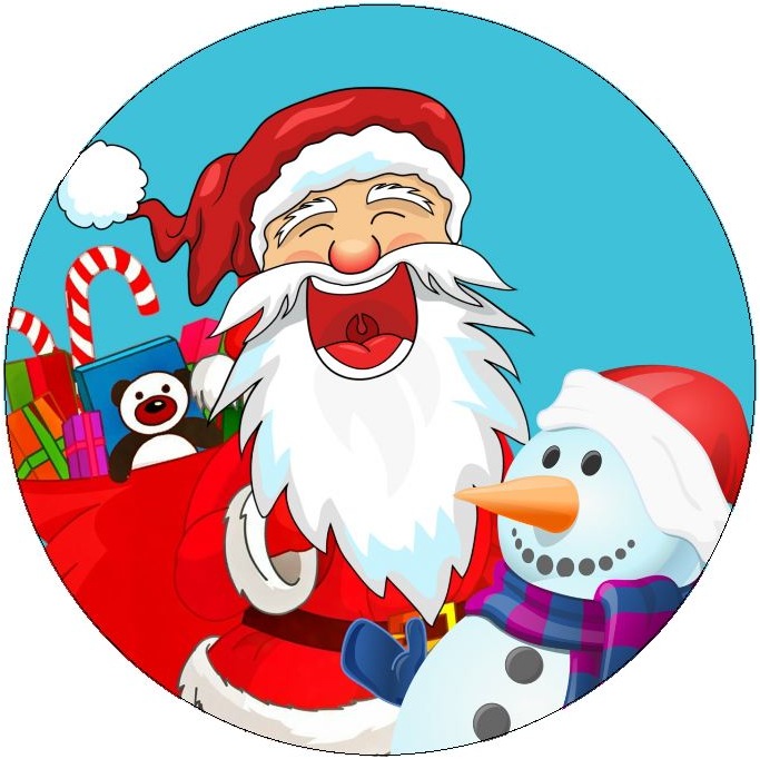 Santa Clause Christmas Pinback Buttons and Stickers