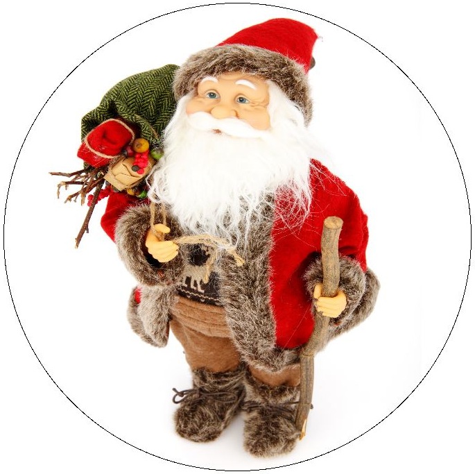 Santa Clause Christmas Pinback Buttons and Stickers