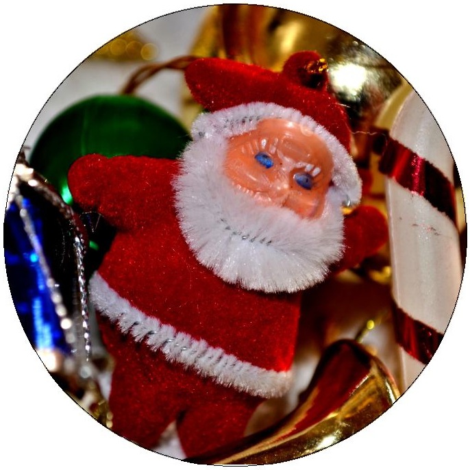 Santa Clause Christmas Pinback Buttons and Stickers