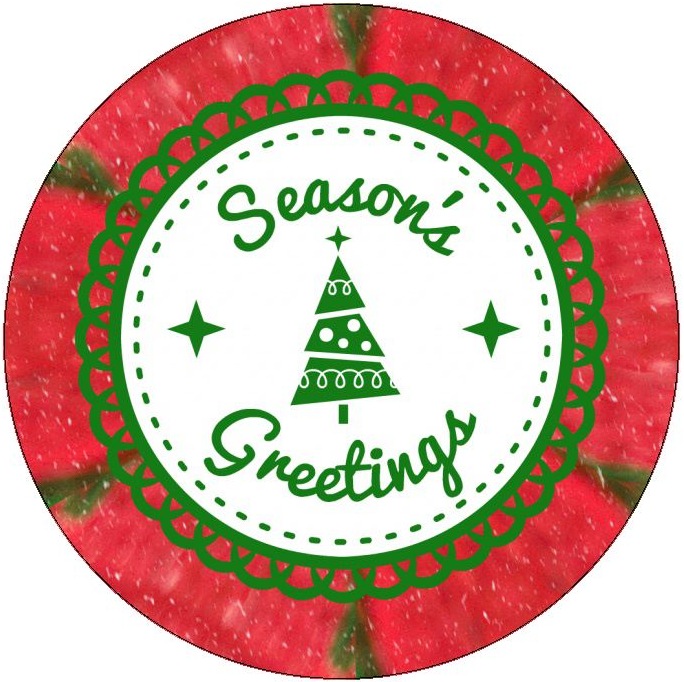 Seasons Greetings Pinback Buttons and Stickers