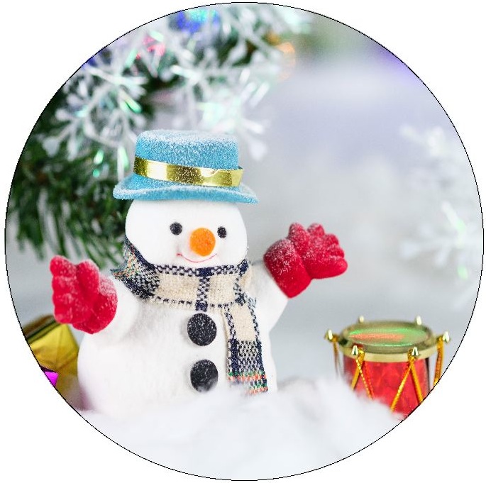 Christmas Snowman Pinback Buttons and Stickers