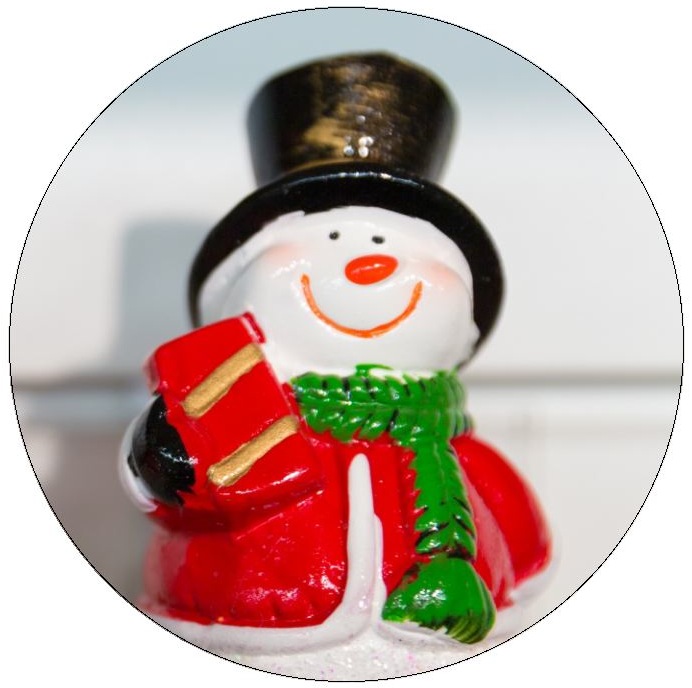 Christmas Snowman Pinback Buttons and Stickers