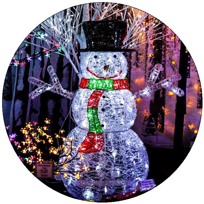 Christmas Snowman Pinback Buttons and Stickers