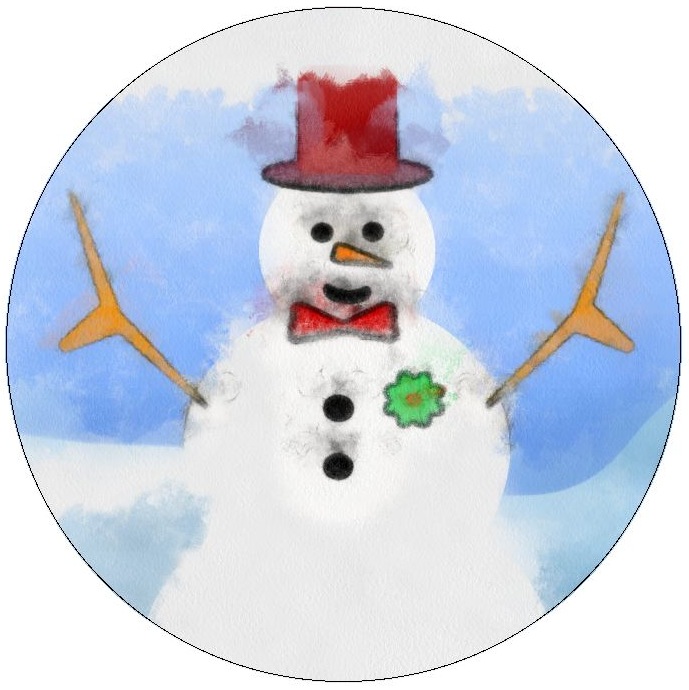 Christmas Snowman Pinback Buttons and Stickers