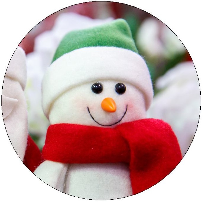 Christmas Snowman Pinback Buttons and Stickers