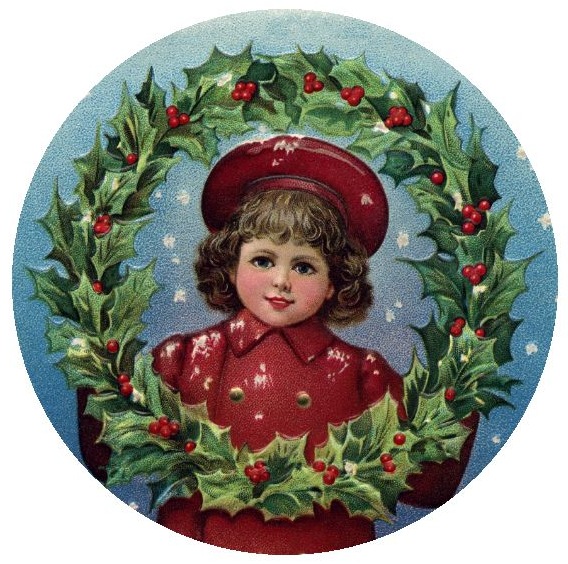 Christmas Wreath Pinback Buttons and Stickers