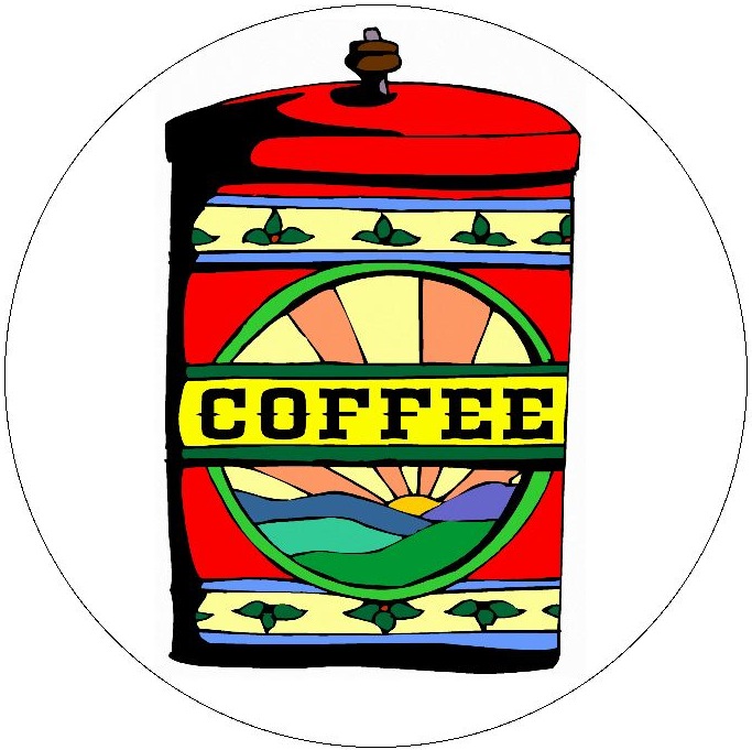 Coffee Pinback Button and Stickers