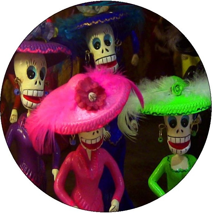 Day of the Dead Pinback Buttons and Stickers