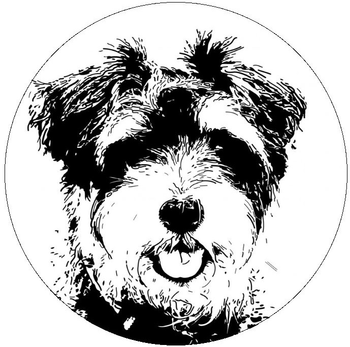 Dog Drawing Pinback Buttons and Stickers
