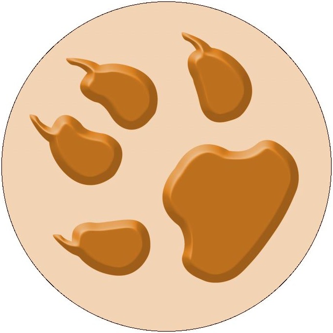 Dog Paw Print Drawing Pinback Buttons and Stickers