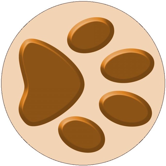 Dog Paw Print Drawing Pinback Buttons and Stickers