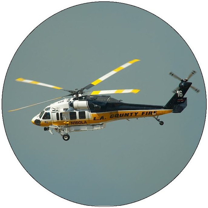 Firefighter Helicopter Pinback Buttons and Stickers