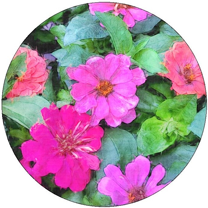 Flower Pinback Buttons and Stickers