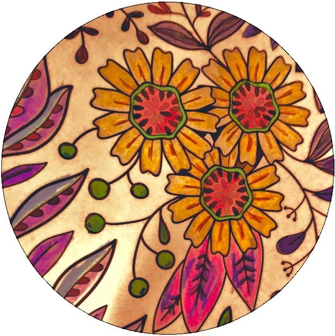 Flower Pinback Buttons and Stickers