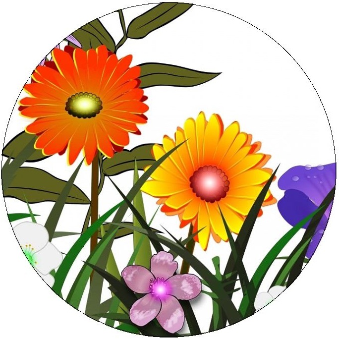 Flower Pinback Buttons and Stickers